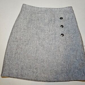 Talbots Wool Skirt Women's Size 2 Petite Gray Lined Zipper Short